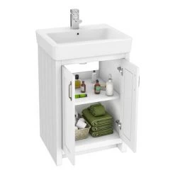 Chatsworth Traditional White 560mm Vanity Sink + 300mm Cupboard Unit 12 Chatsworth Traditional White 560mm Vanity Sink + 300mm Cupboard Unit -Countertop Vanity Units Sales C825WHT d5 460