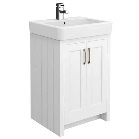 Chatsworth Traditional White 560mm Vanity Sink + 300mm Cupboard Unit 4 Chatsworth Traditional White 560mm Vanity Sink + 300mm Cupboard Unit - Image 2