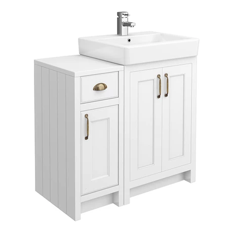 Chatsworth Traditional White 560mm Vanity Sink + 300mm Cupboard Unit 3 Chatsworth Traditional White 560mm Vanity Sink + 300mm Cupboard Unit