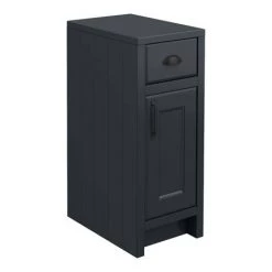 Chatsworth Traditional Graphite Double Basin Vanity + Cupboard Combination Unit with Matt Black Handles -Countertop Vanity Units Sales CBLK142PKMB d3 460