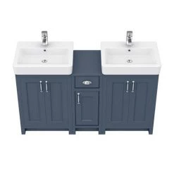 Chatsworth Traditional Blue Double Basin Vanity + Cupboard Combination Unit 10 Chatsworth Traditional Blue Double Basin Vanity + Cupboard Combination Unit -Countertop Vanity Units Sales CBLU142PK n d2 460