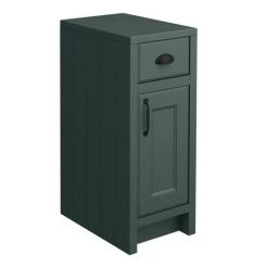 Chatsworth Traditional Green Double Basin Vanity + Cupboard Combination Unit with Matt Black Handles -Countertop Vanity Units Sales CGRN142PKMB d3 460