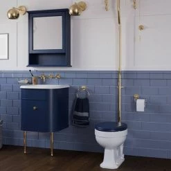 Burlington Chalfont 550mm Blue Single Drawer Vanity Unit with Gold Handle 8 Burlington Chalfont 550mm Blue Single Drawer Vanity Unit with Gold Handle -Countertop Vanity Units Sales CH55BG D1 460