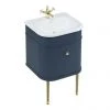 Burlington Chalfont 550mm Blue Single Drawer Vanity Unit with Gold Handle -Countertop Vanity Units Sales CH55BG P