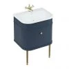 Burlington Chalfont 650mm Blue Single Drawer Vanity Unit with Gold Handle -Countertop Vanity Units Sales CH65BGG P