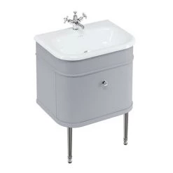 Burlington Chalfont 650mm Classic Grey Single Drawer Vanity Unit with Chrome Handle