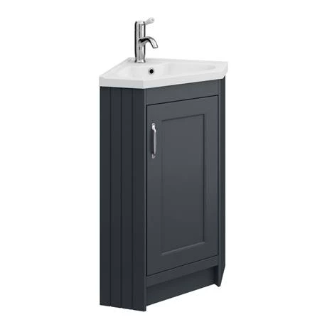 Chatsworth Traditional Graphite Corner Vanity Unit 6 Chatsworth Traditional Graphite Corner Vanity Unit - Image 4
