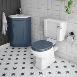 Chatsworth Traditional Blue Corner Vanity Unit -Countertop Vanity Units Sales CHATCRNBLU D3 460