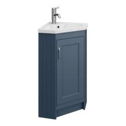 Chatsworth Traditional Blue Corner Vanity Unit -Countertop Vanity Units Sales CHATCRNBLU d4 460