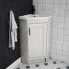 Chatsworth Traditional Grey Corner Vanity Unit with Matt Black Handle -Countertop Vanity Units Sales CHATCRNGRYMB prod