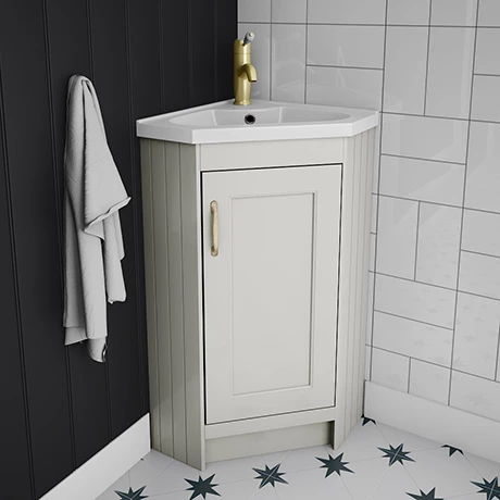 Chatsworth Traditional Grey Corner Vanity Unit 3 Chatsworth Traditional Grey Corner Vanity Unit