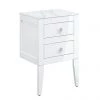 Crosswater Canvass White Gloss 485mm Double Drawer Unit with Carrara Marble Effect Worktop -Countertop Vanity Units Sales CV485WLWG P