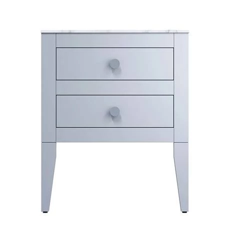 Crosswater Canvass Storm Grey Matt 600mm Double Drawer Unit with Carrara Marble Effect Worktop 5 Crosswater Canvass Storm Grey Matt 600mm Double Drawer Unit with Carrara Marble Effect Worktop - Image 3