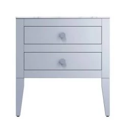 Crosswater Canvass Storm Grey Matt 700mm Double Drawer Unit with Carrara Marble Effect Worktop -Countertop Vanity Units Sales CV700WLSG D2 460