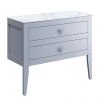 Crosswater Canvass Storm Grey Matt 900mm Double Drawer Unit with Carrara Marble Effect Worktop -Countertop Vanity Units Sales CV900WLSG P