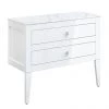 Crosswater Canvass White Gloss 900mm Double Drawer Unit with Carrara Marble Effect Worktop