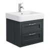 Chatsworth Traditional Graphite 560mm 2 Drawer Wall Hung Vanity 1 Chatsworth Traditional Graphite 560mm 2 Drawer Wall Hung Vanity -Countertop Vanity Units Sales CWH560BLK2D p