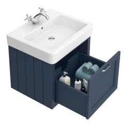 Chatsworth Traditional Blue 560mm Wall Hung Vanity -Countertop Vanity Units Sales CWH560BLU d3 460