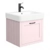 Chatsworth Traditional Pink Wall Hung Vanity - 560mm Wide with Matt Black Handle 2 Chatsworth Traditional Pink Wall Hung Vanity - 560mm Wide with Matt Black Handle -Countertop Vanity Units Sales CWH560PNKMB p