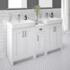 Chatsworth Traditional White Double Basin Vanity + Cupboard Combination Unit 2 Chatsworth Traditional White Double Basin Vanity + Cupboard Combination Unit -Countertop Vanity Units Sales CWHT142PK n p