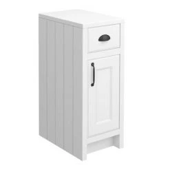 Chatsworth Traditional White Double Basin Vanity + Cupboard Combination Unit with Matt Black Handles -Countertop Vanity Units Sales CWHT142PKMB d3 460
