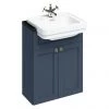 Burlington 60 2-Door Vanity Unit & Classic Semi-Recessed Basin (Blue - 1 Tap Hole) -Countertop Vanity Units Sales F6BB B12 1TH P
