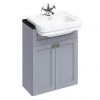 Burlington 60 2-Door Vanity Unit & Classic Semi-Recessed Basin - Classic Grey -Countertop Vanity Units Sales F6BG B12 1TH P