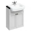 Burlington 60 2-Door Vanity Unit & Classic Semi-Recessed Basin - Matt White -Countertop Vanity Units Sales F6BW B12 P