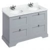 Burlington 130 4-Drawer Vanity Unit & Minerva Worktop with Double Basin - Classic Grey 2 Burlington 130 4-Drawer Vanity Unit & Minerva Worktop with Double Basin - Classic Grey -Countertop Vanity Units Sales FC10G BC12 P