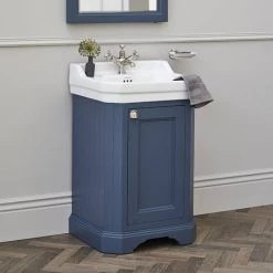 Burlington Edwardian 560mm Basin & Blue Freestanding Cloakroom Vanity Unit -Countertop Vanity Units Sales FC12BB4 D2 460
