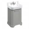 Burlington Edwardian 560mm Dark Olive Freestanding Cloakroom Vanity Unit & Basin -Countertop Vanity Units Sales FC12OB4 3TH p