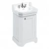Burlington Edwardian 560mm Matt White Freestanding Cloakroom Vanity Unit & Basin -Countertop Vanity Units Sales FC12WB4 3TH p