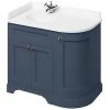 Burlington Floor Standing Corner Vanity Unit - Blue - Left Hand 1000mm with Minerva White Worktop -Countertop Vanity Units Sales FC2B BW98L P