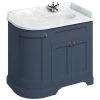 Burlington Floor Standing Corner Vanity Unit - Blue - Right Hand 1000mm with Carrara White Worktop -Countertop Vanity Units Sales FC3B BC98R P