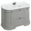 Burlington 134 2-Door/Drawer Curved Vanity Unit & Minerva Worktop with Basin - Dark Olive -Countertop Vanity Units Sales FC4O BC13 P