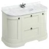 Burlington 134 2-Door/Drawer Curved Vanity Unit & Minerva Worktop with Basin - Sand -Countertop Vanity Units Sales FC4S BC13 P