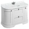Burlington 134 2-Door/Drawer Curved Vanity Unit & Minerva Worktop with Basin - Matt White -Countertop Vanity Units Sales FC4W BC13 P