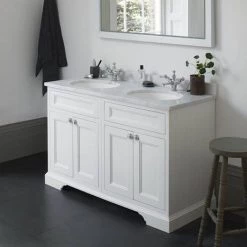 Burlington 130 4-Door Vanity Unit & Minerva Worktop with Double Basin - Classic Grey 7 Burlington 130 4-Door Vanity Unit & Minerva Worktop with Double Basin - Classic Grey -Countertop Vanity Units Sales FC9G BC12 D2 460