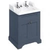 Burlington 65 2-Door Vanity Unit & Classic Invisible Overflow/Waste Basin (Blue - 2 Tap Hole) -Countertop Vanity Units Sales FF8B B14 P