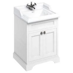 Burlington 65 2-Door Vanity Unit & Classic Basin - Matt White