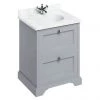 Burlington 65 2-Drawer Vanity Unit & Minerva Worktop with Basin - Classic Grey -Countertop Vanity Units Sales FF9G BC66 P