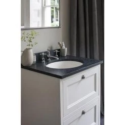 Burlington 65 2-Drawer Vanity Unit & Minerva Worktop with Basin - Matt White -Countertop Vanity Units Sales FF9O BC66 D1 460 1