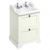 Burlington 65 2-Drawer Vanity Unit & Classic Invisible Overflow/Waste Basin (Sand - 2 Tap Hole) -Countertop Vanity Units Sales FF9S B14 P