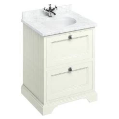 Burlington 65 2-Drawer Vanity Unit & Minerva Worktop with Basin - Sand