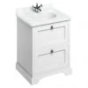 Burlington 65 2-Drawer Vanity Unit & Minerva Worktop with Basin - Matt White -Countertop Vanity Units Sales FF9W BC66 P