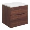 Crosswater Glide II Wall Hung Countertop Vanity Unit - American Walnut with Marble Worktop 2 Crosswater Glide II Wall Hung Countertop Vanity Unit - American Walnut with Marble Worktop -Countertop Vanity Units Sales GL2 50 AW P