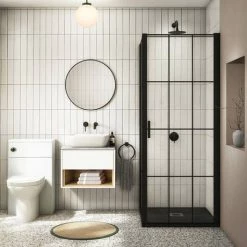 Haywood Gloss White / Natural Oak Wall Hung Countertop Vanity - 600mm w. Open Shelf + Bellato Grey Worktop -Countertop Vanity Units Sales HYWWH6GWT d2 460