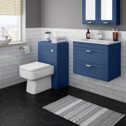 Keswick Blue 620mm Traditional Wall Hung 2 Drawer Vanity Unit -Countertop Vanity Units Sales KES BLU 6WH2D d2 460