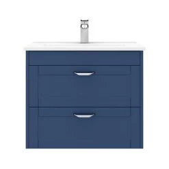 Keswick Blue 620mm Traditional Wall Hung 2 Drawer Vanity Unit -Countertop Vanity Units Sales KES BLU 6WH2D d3 460