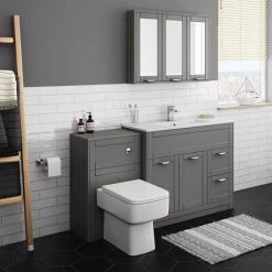 Keswick Grey 1015mm Traditional Floorstanding Vanity Unit -Countertop Vanity Units Sales KES GRY 100 d2 460